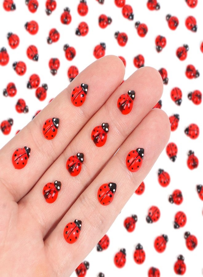 Yonseng 200pcs Mini Resin Ladybug Decor Tiny Ladybug for Crafts Dollhouse Miniatures Mini Resin Things Animals for Fairy Garden Micro Landscaping Home Decoration, 2 Types(0.32*0.4inch & 0.3*0.36inch) - Image 1