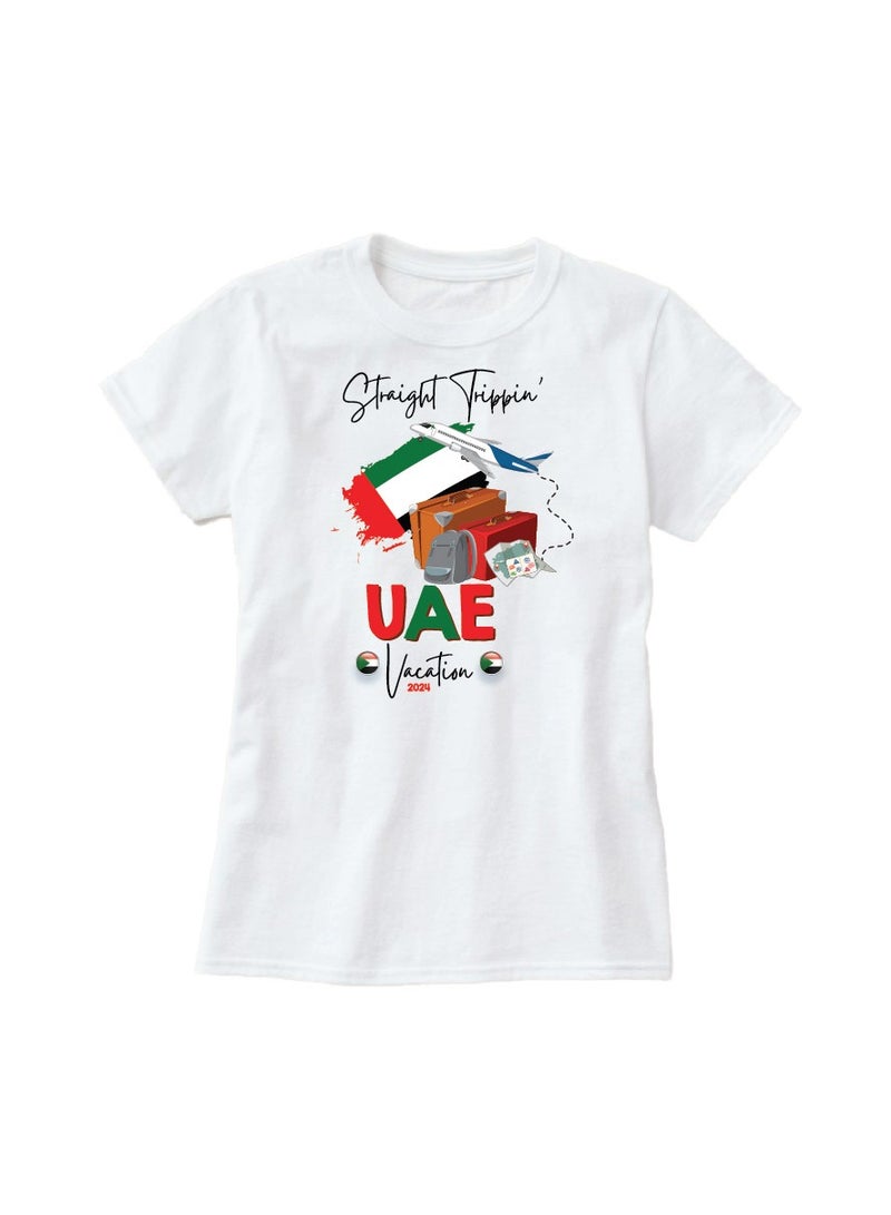 UAE Printed Vacation T-Shirts for Women - Capture Your Arabian Adventure - Image 3