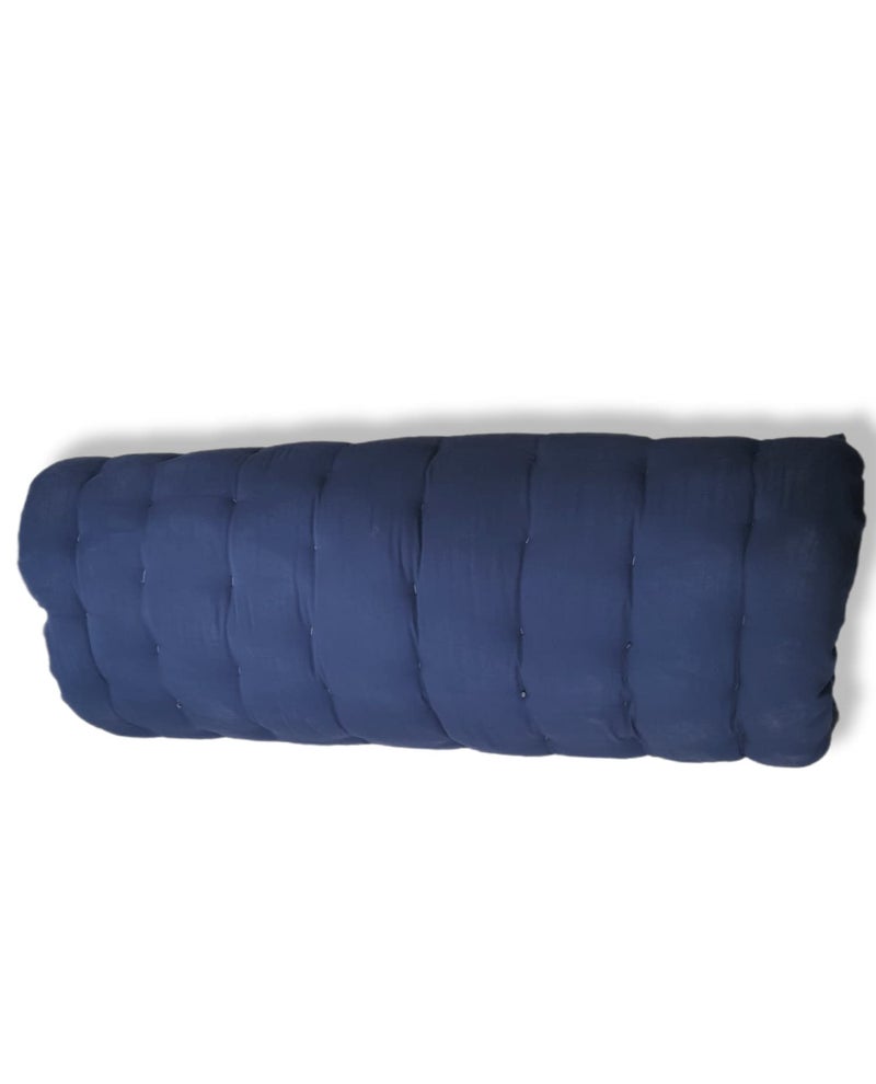 Deevine Craft Soft Foldable Cotton Quilt | Foldable Light Weight Filled Single Firm Rollable Mattress| Gadda (Solid Coloured, 1 Sleeping Capacity, 3 x 6 ft or 72 x 36 Inches) (Navy Blue) - Image 5