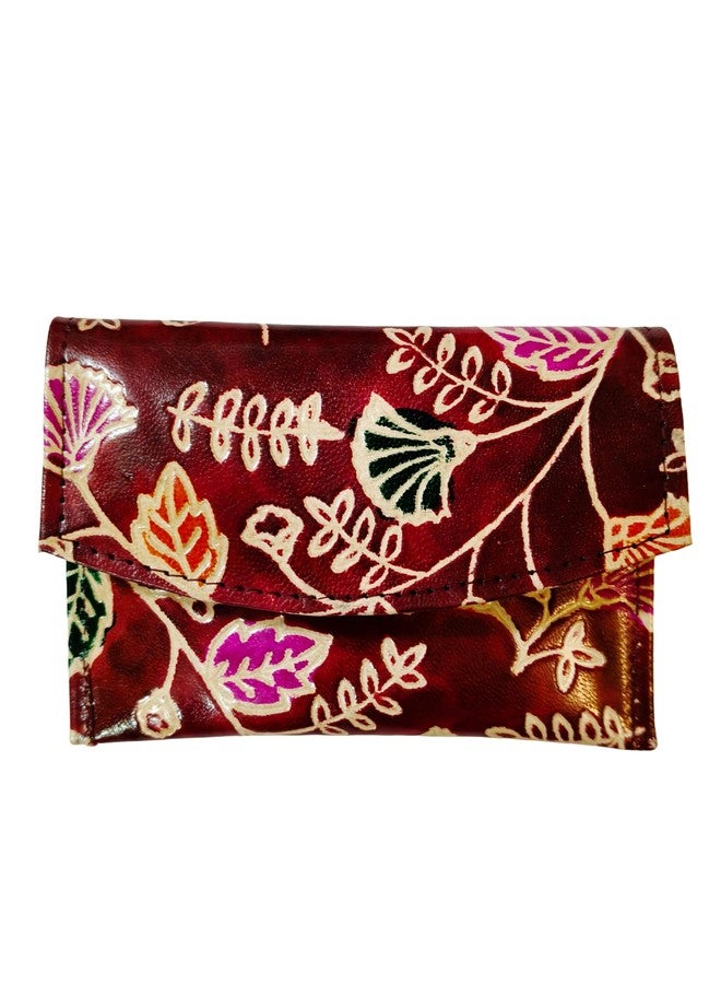 CLASSIQUE Shantiniketan Leather Clutch 5.5 Inch Multicolour (Meroon) - Image 1