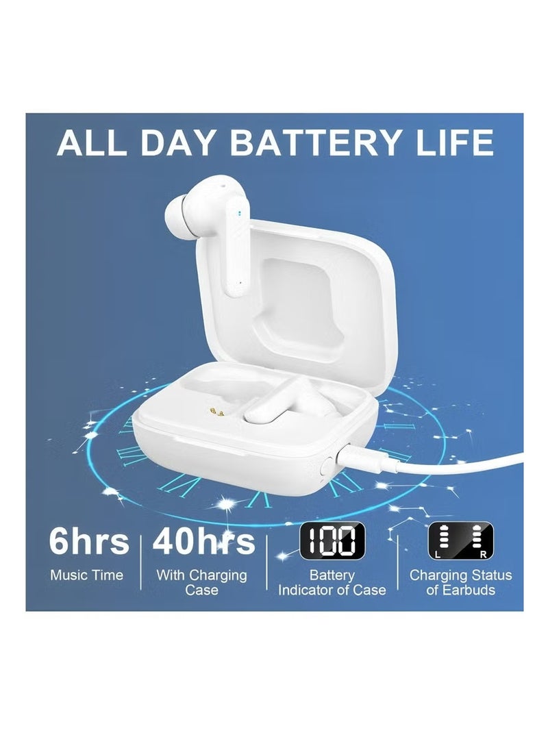 Wireless Earbuds Bluetooth 5.4 Touch Screen Earbuds, Call ENC Noise Active Noise Cancellation, In-Ear Headphones USB Charging Case Earbuds for iOS/Android, Waterproof IPX5 - Image 3