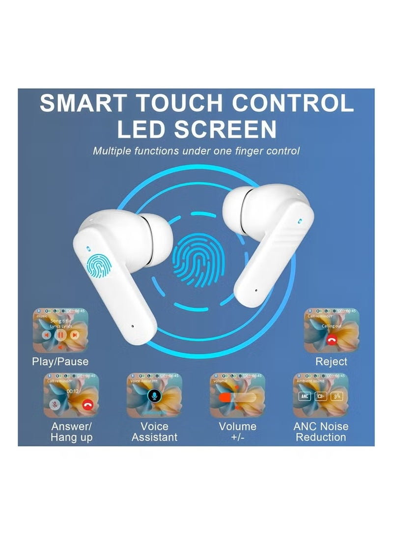 Wireless Earbuds Bluetooth 5.4 Touch Screen Earbuds, Call ENC Noise Active Noise Cancellation, In-Ear Headphones USB Charging Case Earbuds for iOS/Android, Waterproof IPX5 - Image 5