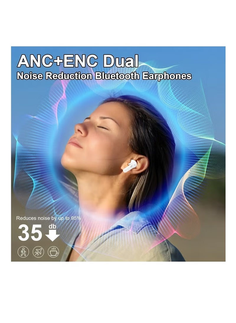 Wireless Earbuds Bluetooth 5.4 Touch Screen Earbuds, Call ENC Noise Active Noise Cancellation, In-Ear Headphones USB Charging Case Earbuds for iOS/Android, Waterproof IPX5 - Image 2