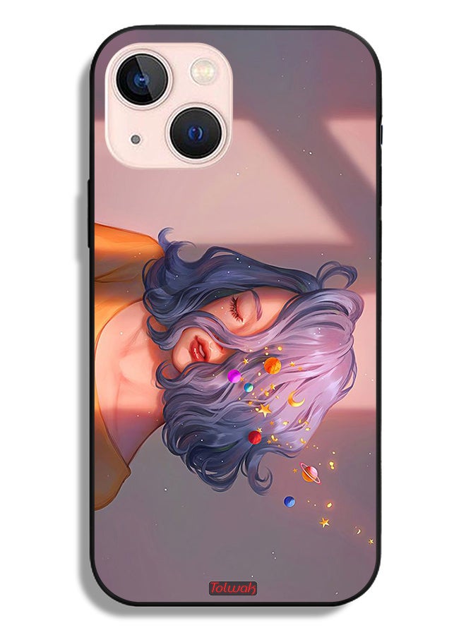 Tolwak Apple iPhone 13 mini Protective Case Girl And Space Art - Image 2