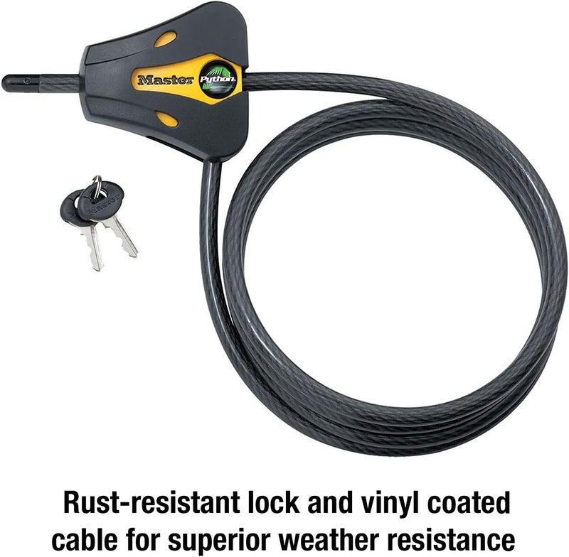 MasterLock قفل كابل بايثون 8419DPF مع مفتاح | (عبوة من 4) - Image 4