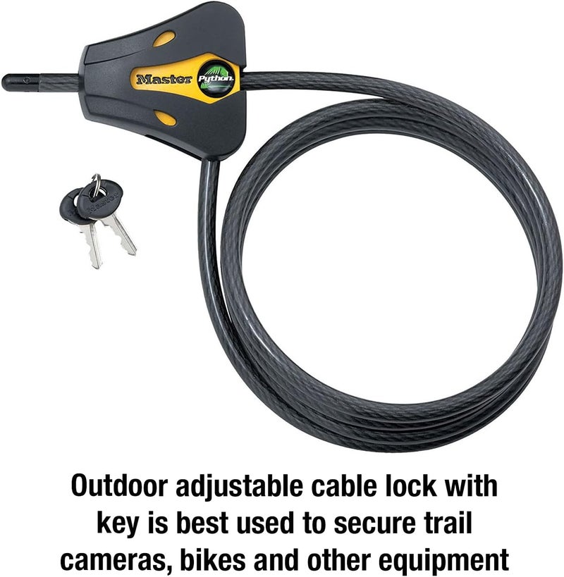 MasterLock قفل كابل بايثون 8419DPF مع مفتاح | (عبوة من 4) - Image 2