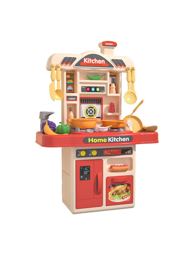 Large Kidsren's Play House Kitchen Toy Set Kitchen Tableware Boys And Girls Cooking Table-Color:51cm 31-piece Set With Sound And Light Water 【carton Packaging】 Blue - Image 4