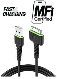 Budi iPhone 4s Charger Cable iPad Charger, 30-Pin USB Sync and Charging Data for 4/4S/3G/3GS iPod/iPad 1 2 3 / iPod Nano/iPod Touch - Black