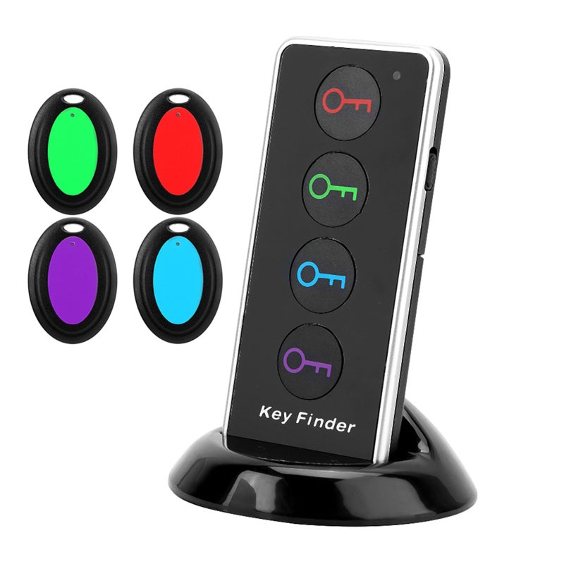 Wireless Key Finder 1 Transmitter 4 Receivers Strong 30-40m Signal Penetrates Walls - Color-Coded Buttons Loud Beep Led Flashlight Item Locator for Home Office Daily Use - Image 5