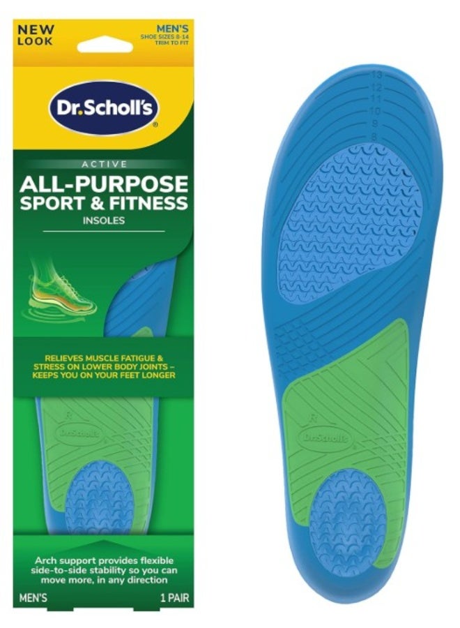Dr. Scholl's Dr. Scholl’s All-Purpose Sport & Fitness Insoles for Men, 1 Pair, Size 8–14 (Trim to Fit) - Image 1