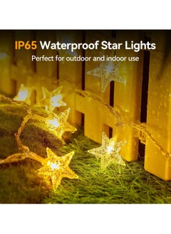 Generic Set of 2pc Decoration Star String Lights Warm White 3M/9.8FT, each string 28 LED, Electricity operated with connecter joint For Ramadan and Home Decoration  - Image 2