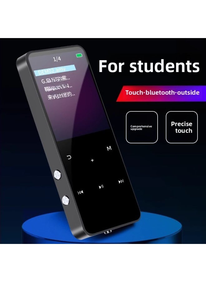 Mp3 للطلاب نسخة Mp5 اللمسية لطلاب المدارس الثانوية قراءة الروايات الاستماع إلى الأغاني Mp4 ووكمان يمكن توصيله بالبلوتوث نسخة الطلاب - لون الجسم: نسخة اللمس الأسود المعدني مجموعة كاملة من الملحقات - لا توجد وظيفة بلوتوث - سعة الذاكرة: 128 جيجابايت [تحميل عدة أغاني مسبقًا] - Image 1