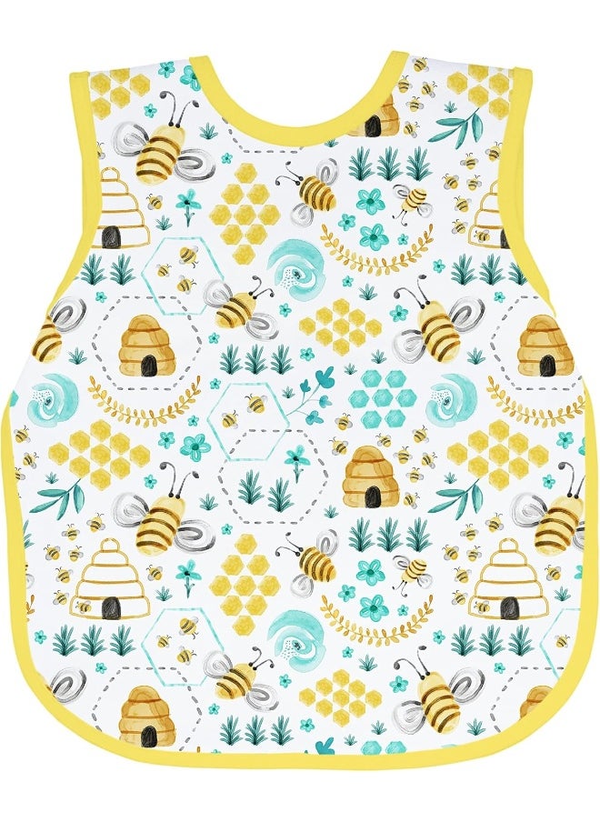 BapronBaby BapronBaby Busy Bees Bapron - Soft Waterproof Stain Resistant Bib - Machine Washable - 6m - 5yr - Baby Toddler Preschool  - Image 1