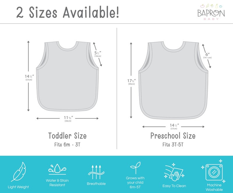 BapronBaby Busy Bees Bapron - No Neck Tie Safer Bib for Baby & Toddler - Soft Waterproof Stain Resistant - Machine Washable - Sz Baby/Toddler 6m-3T - Image 5