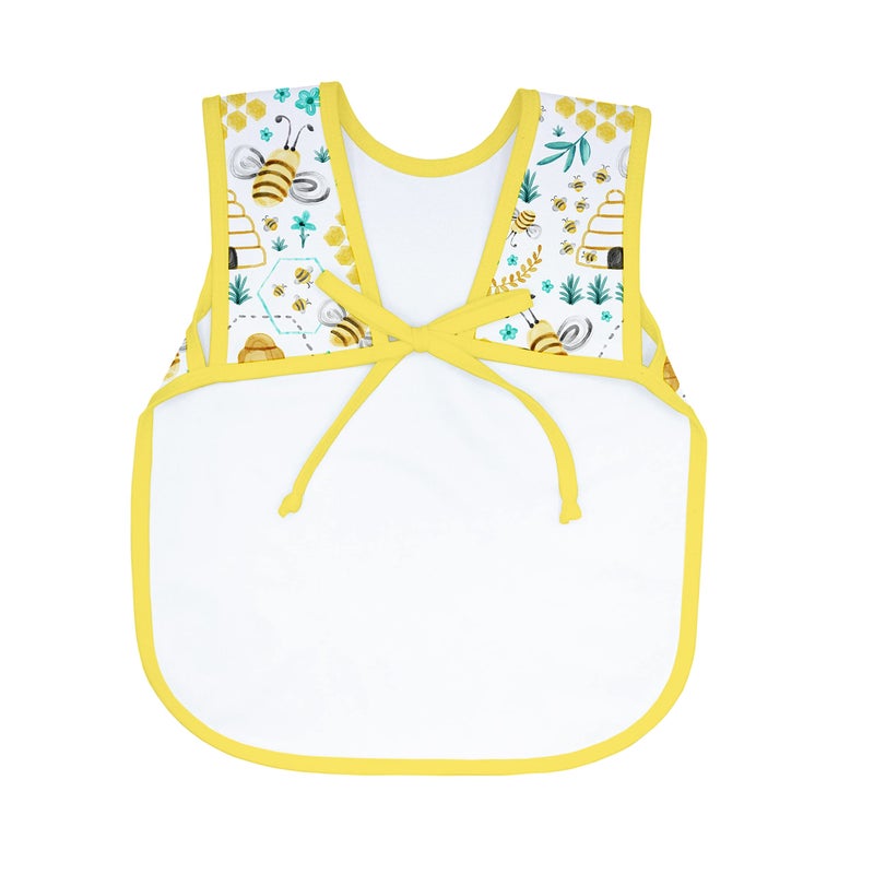 BapronBaby Busy Bees Bapron - No Neck Tie Safer Bib for Baby & Toddler - Soft Waterproof Stain Resistant - Machine Washable - Sz Baby/Toddler 6m-3T - Image 3
