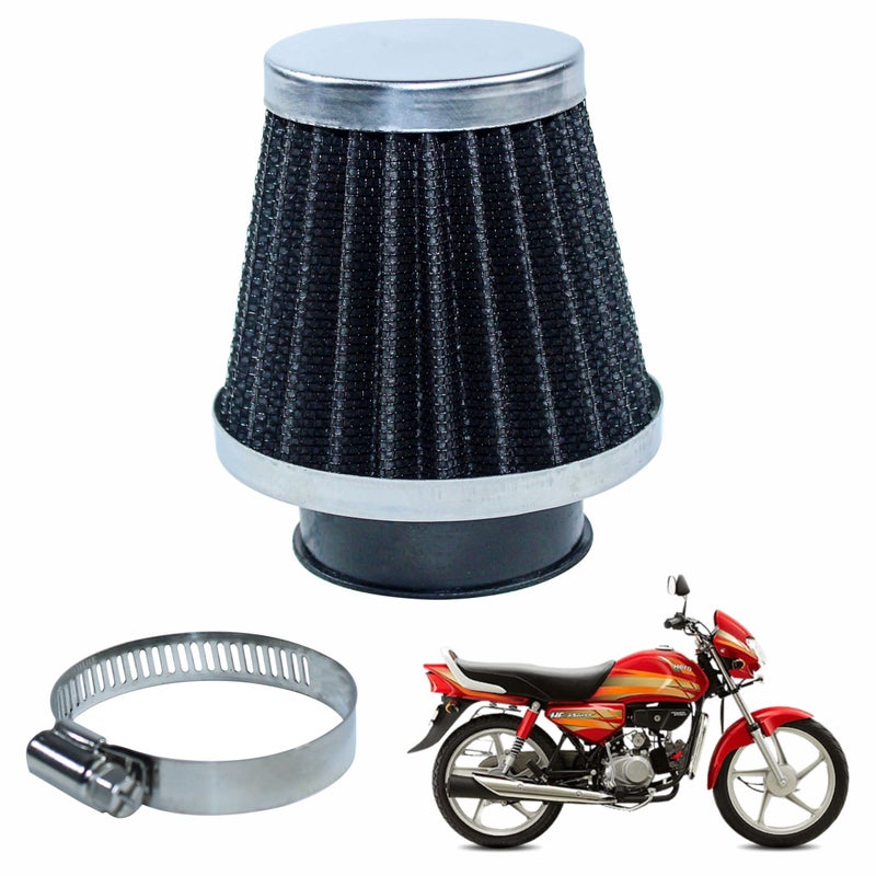 Asryd Motorcycle Air Filter Pods, Motorcycle Air Filter 42mm Round Tapered Clamp-on Pod Intake Filter Cleaner For Hero HF Deluxe (Pack of 1) - Image 5