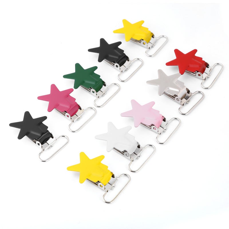 Pacifier Clips: 10Pcs Multi-color Quality Metal - Sturdy Durable Round Clips for Baby Accessories Diy Supplies - Image 3