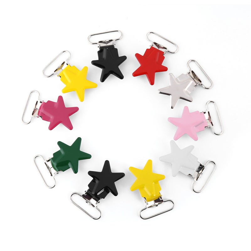 Pacifier Clips: 10Pcs Multi-color Quality Metal - Sturdy Durable Round Clips for Baby Accessories Diy Supplies - Image 1