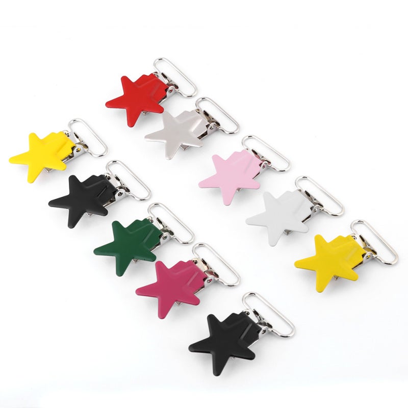 Pacifier Clips: 10Pcs Multi-color Quality Metal - Sturdy Durable Round Clips for Baby Accessories Diy Supplies - Image 2