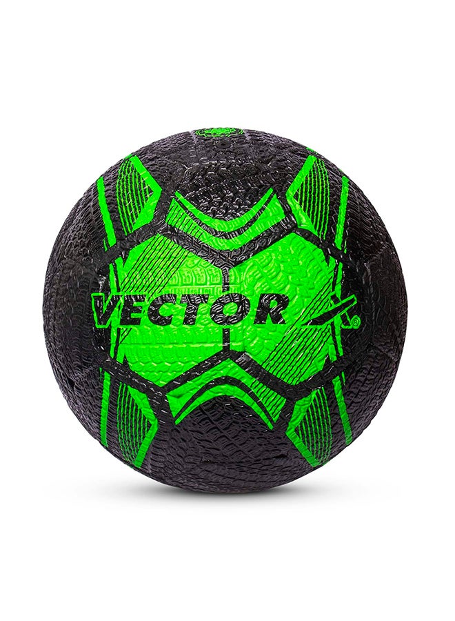 Vector X Size 5 Street Soccer Football for Training & All Surfaces – Green Black, High Bounce, Rubber Molded, Durable Outdoor Ball with High Air Retention for Kids, Teens & Adults - Image 1