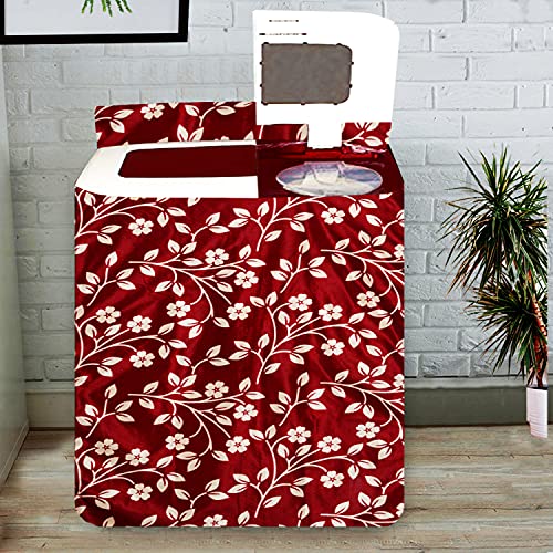 KANUSHI Industries® Top Load Semi Automatic Washing Machine Cover (Suitable For 6 Kg, 6.5 kg, 7 kg, 7.5 kg) + 1 Pc Fridge Covers/Refrigerator Cover(COPY-FRI+WASMAC-SEMI-MAROON-RAJ) - Image 4