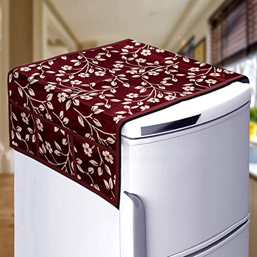 KANUSHI Industries® Top Load Semi Automatic Washing Machine Cover (Suitable For 6 Kg, 6.5 kg, 7 kg, 7.5 kg) + 1 Pc Fridge Covers/Refrigerator Cover(COPY-FRI+WASMAC-SEMI-MAROON-RAJ) - Image 2