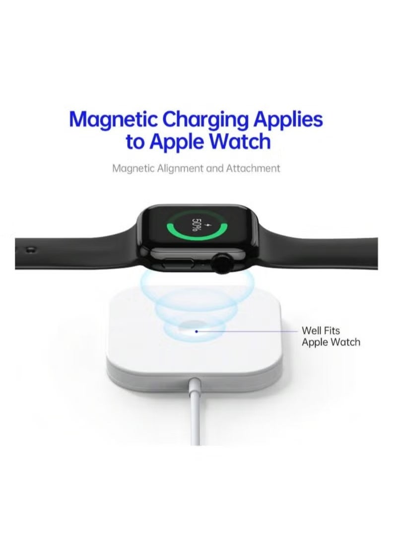 Golau - 15 watt 3-in-1 MagSafe Wireless Charger With Charging Stand Compatible With iPhone 15 /14 /13 /12 Series, Apple Watch, Airpods 3 & Airpods pro - Image 1