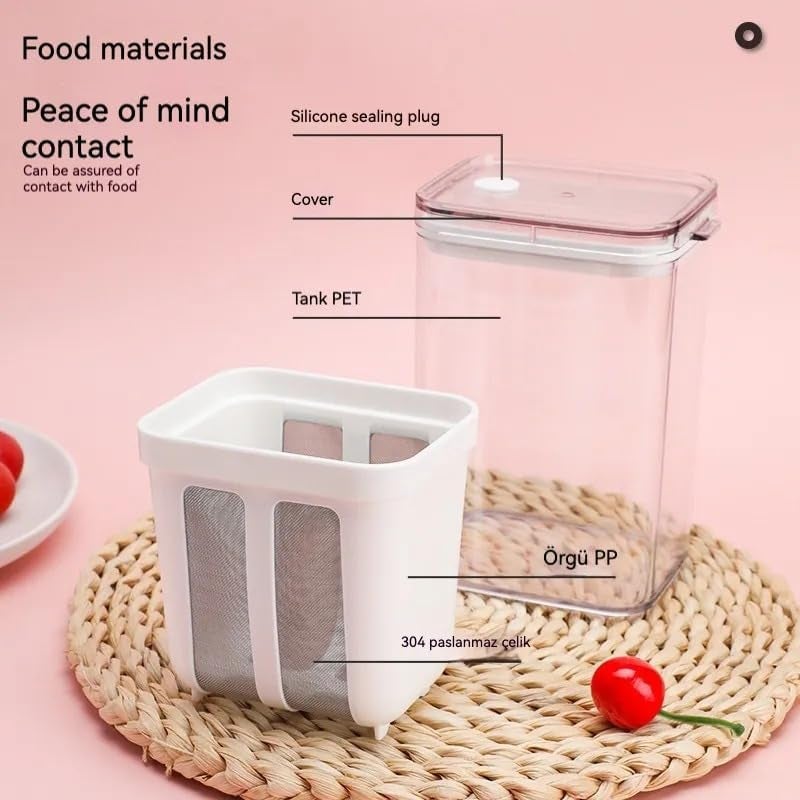 GRAVIN GRAVIN Greek Yogurt Maker Strainer1100ml Fine Mesh Strainer with LidMultifunctional Yogurt Filter Curd Maker for Home Homemade Yogurt Cheese Thick Greek Yogurt Soybean Milk Paneer  - Image 5