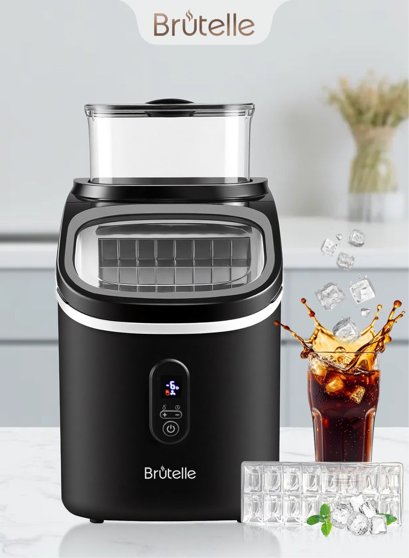 Brutelle Ice Maker Countertop Portable Ice Machine 8 Mins Fast Ice Making Self Cleaning Adjustable Ice Cubes 16 Ice Cubes at A Time for Home Party RV Camping Black - Image 1