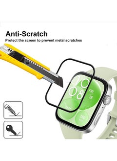 X-level 3 Pcs Huawei Watch Fit 3 Screen Protector HD Clear Scratch-Resistant  Anti-Bubble Wear-Resistant, 3D Full Screen Coverage Case Curved Edge Screen Protector Black  - Image 4