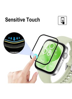X-level 3 Pcs Huawei Watch Fit 3 Screen Protector HD Clear Scratch-Resistant  Anti-Bubble Wear-Resistant, 3D Full Screen Coverage Case Curved Edge Screen Protector Black  - Image 5