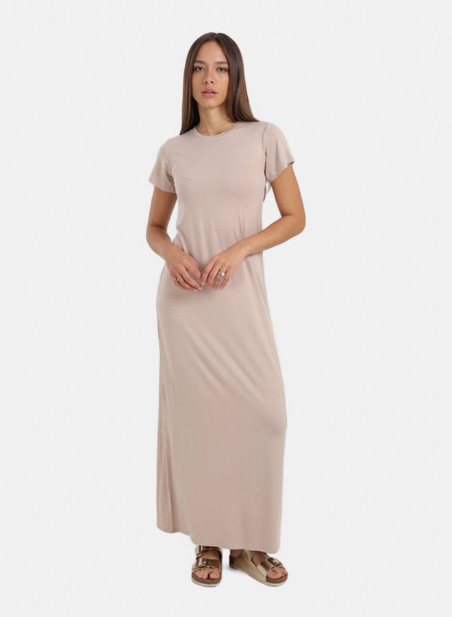 Carina Solid Pattern Midi Dress - Image 1