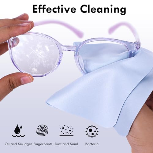 Nadadora Individually Wrapped Assorted Color Premium Microfiber Glasses Cleaning Cloths, 10 Pack, Thickened,Soft Dense for Eyeglasses,Sunglasses,Camera,Jewelry,Phone,Lense,LCD,Reusable Washable,6"X7" - Image 2