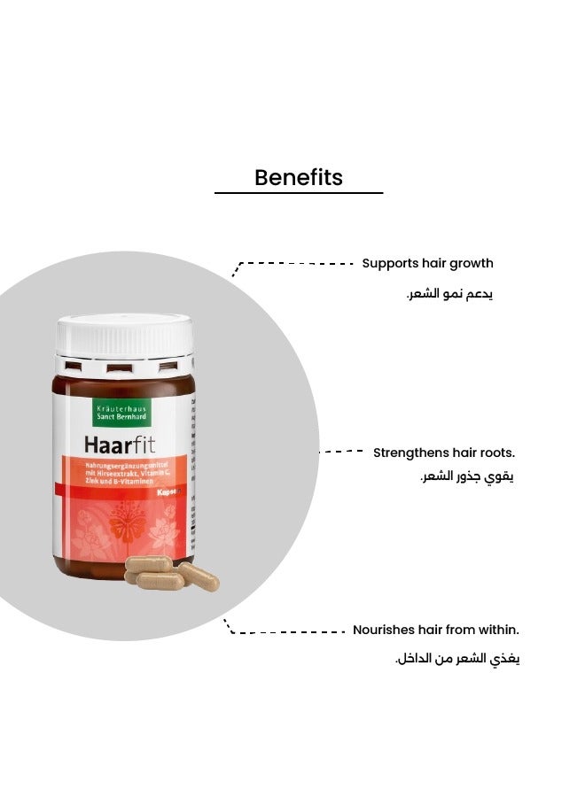 Sanct Bernhard Hair Fit Capsules – Hair Strength & Growth Support with Millet Extract, Biotin, Zinc & Vitamin C – 120 Capsules - Image 3