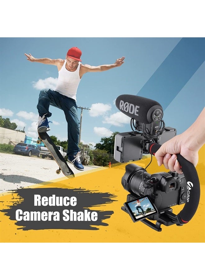 Zeadio Video Action Stabilizing Handle Grip Handheld Stabilizer with Hot-Shoe Mount for Canon Nikon Sony Panasonic Pentax Olympus DSLR Camera Camcorder - Image 2