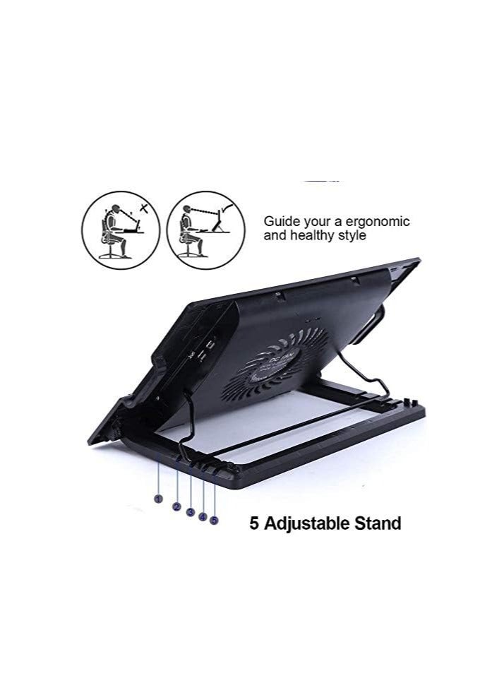 General Laptop Cooler Cooling Pad Laptop Cooling Fan Cooling Stand USB Powered Silent Cooler Pad, Adjustable Notebook Cooler  - Image 2