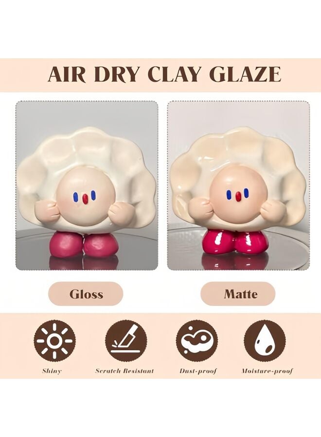 مجموعة أدوات طينية مكونة من 25 قطعة، طلاء طيني يجف في الهواء، مجموعة أدوات طينية لامعة من البوليمر، وورنيش طيني، مجموعة أدوات فخارية للنحت والتشكيل، مقاومة للخدش، 60 مل - Image 5