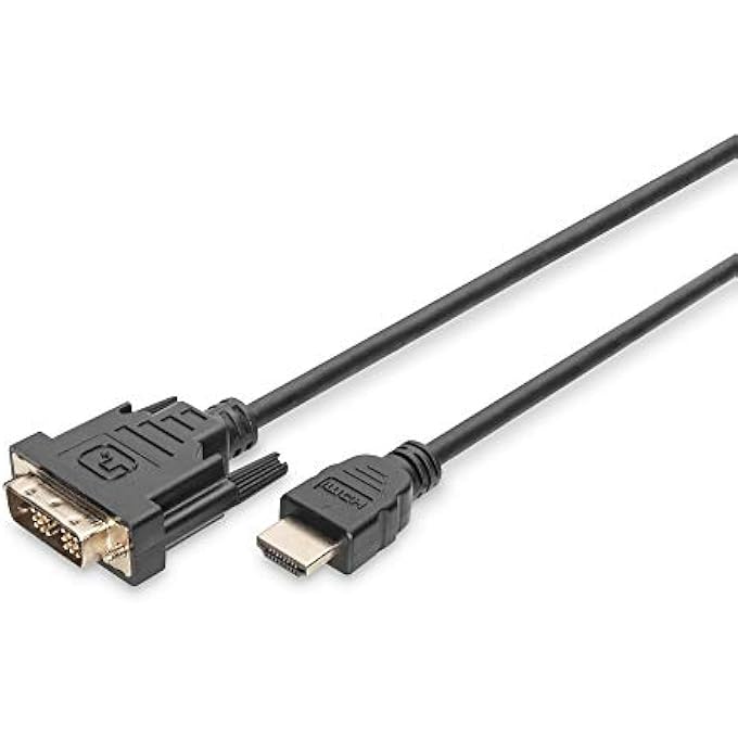 DIGITUS 2 M, HDMI/DVI-D 2 M HDMI DVI-D BLACK – ADAPTERS VIDEO CABLE (HDMI/DVI-D, HDMI, DVI-D, MALE, MALE, NICKEL, BLACK) - Image 1