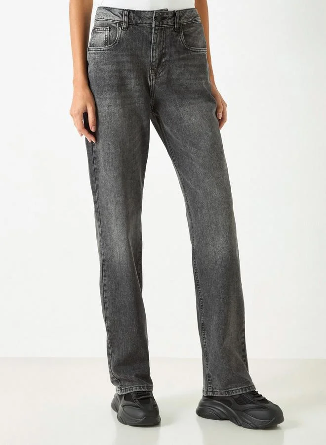 لي كوبر بنطلون جينز سادة بقصّة مستقيمة وجيوب من لي كوبر