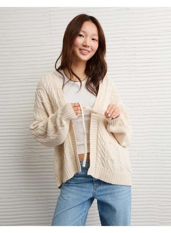 AE Open Front Cable Cardigan