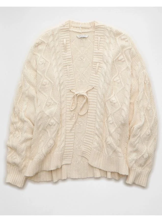 American Eagle AE Open Front Cable Cardigan