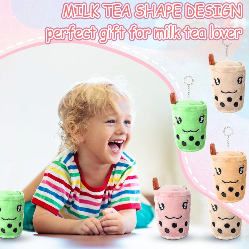 Jerify 16 Pcs Tea Plush Pillow Teacup Shaped Pillow Cup Party Decorations Plush Keychain Mini Stuffed Animals Keychain Small Milk Plushies Toys for Backpack Purse Birthday Favors - Image 5