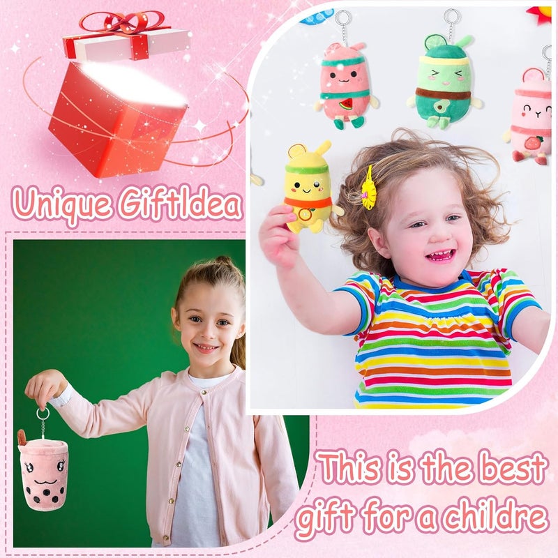 Jerify 16 Pcs Tea Plush Pillow Teacup Shaped Pillow Cup Party Decorations Plush Keychain Mini Stuffed Animals Keychain Small Milk Plushies Toys for Backpack Purse Birthday Favors - Image 4