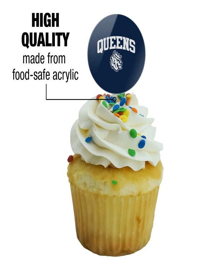 GRAPHICS & MORE Queens University of Charlotte Primary Logo Cupcake Picks Toppers Decoration Set of 6 - Image 3
