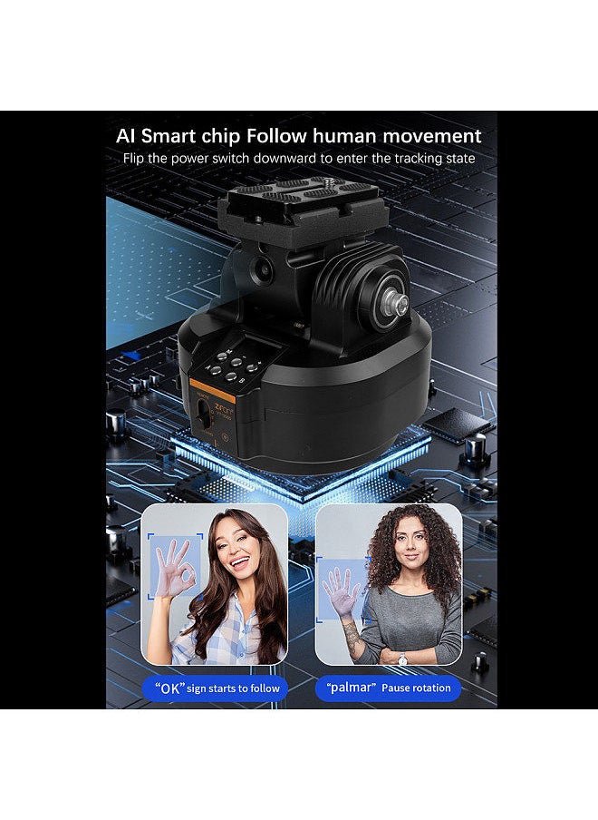 ZIFON - ZIFON YT2000 Motorized Pan Tilt Head Electric PTZ Ball Head Object Tracking Holder Panoramic Tripod Head 4.4ibs Load Capacity 360°Rotatable - Image 1