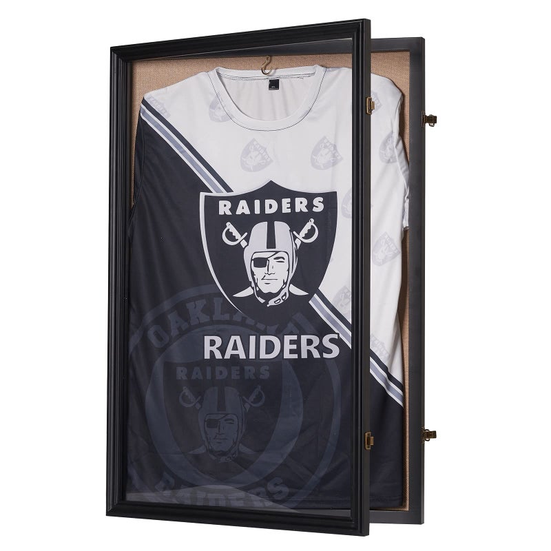 BECTSBEFF Super Large Shadow Box Frame 24x36 With Hinged Door Lock  98 UV Protection Acrylic Display Case for Baseball Hockey Sport Shirt Military Jacket Uniform  Black