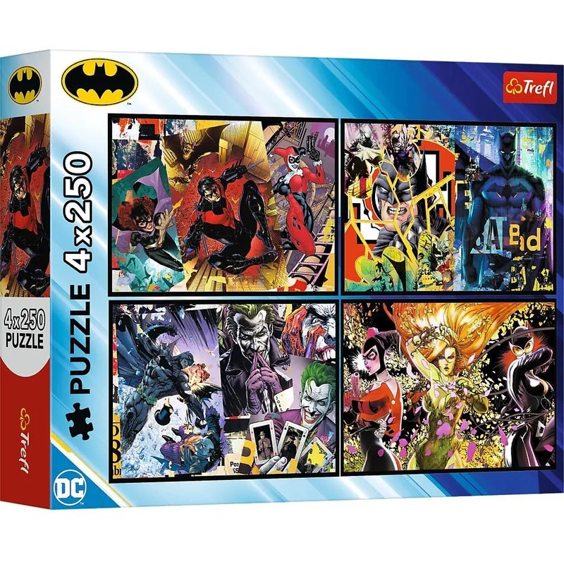 Trefl - Puzzle 4x250 Batman in action - 13310 - Image 1