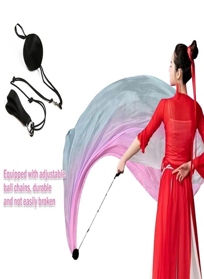 Hitopin 2 Sets Belly Dance Colorful Veil Poi Silk Throwing Balls Scarf Streamer With Balls for Performance, Parties and Dances - Image 3