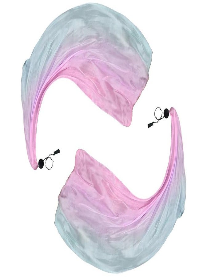 Hitopin 2 Sets Belly Dance Colorful Veil Poi Silk Throwing Balls Scarf Streamer With Balls for Performance, Parties and Dances - Image 1
