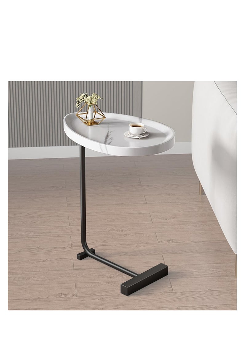 Generic Small Side Table C Shaped End Table for Sofa and Bed, TV Tray Table with Metal Frame for Couch, Living Room, Bedroom  - Image 3